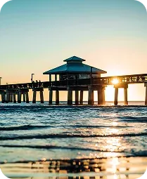 A Southwest Florida fishing pier at sunset